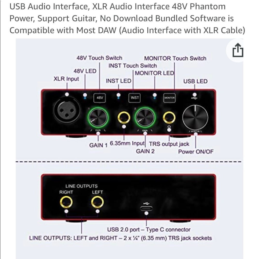Dingsun USB Audio Interface (no software included) New in box.